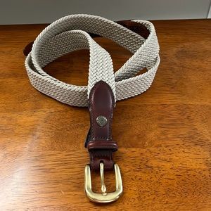 Sebago Men’s Madison Light Beige/Dark Brown Woven Belt Size 46 EUC